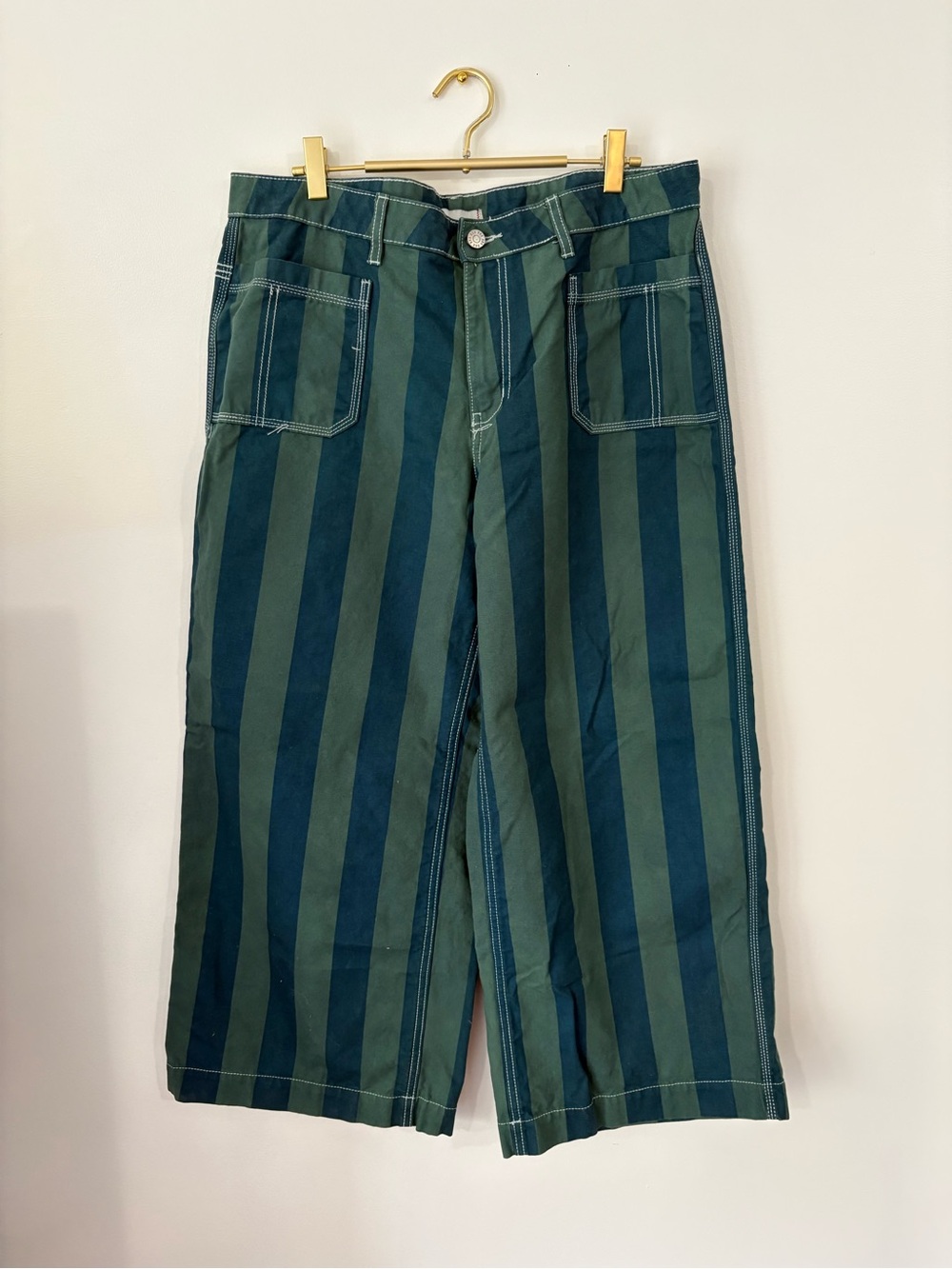 BDG Striped Wide-Leg Crop Pants
